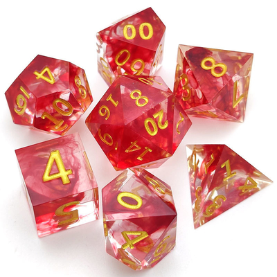 OEM শার্প এজ রেজিন RPG ডাইস 7 Pcs হাত পাথফাইন্ডারের জন্য ঢেলে দেওয়া হয়েছে
