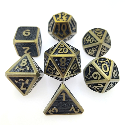 DND বা RPG ডাইস ব্যবহারিক কলাই শার্প রঙিন ধাতু জন্য পাশা সেট