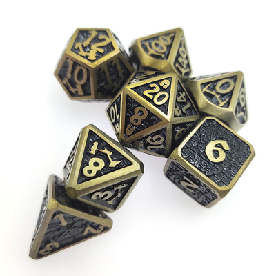 DND বা RPG ডাইস ব্যবহারিক কলাই শার্প রঙিন ধাতু জন্য পাশা সেট