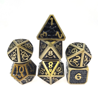 DND বা RPG ডাইস ব্যবহারিক কলাই শার্প রঙিন ধাতু জন্য পাশা সেট