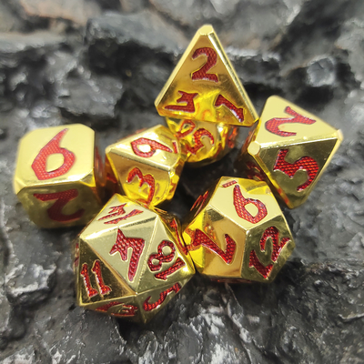 RPG কার্ড গেমের জন্য D4, D6, D8, D10, D12, D20 এবং D% এর বিলাসবহুল পলিহেড্রাল ডাইস সেট
