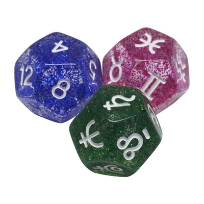 3pcs/ সেট রজন Polyhedral ডাইস মাল্টি-রঙ 16mm ভাগ্য চিহ্ন সংখ্যা নক্ষত্রমণ্ডল