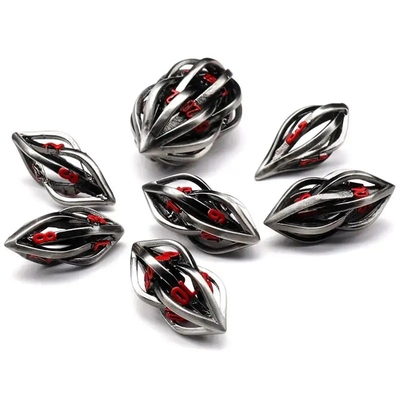 থ্রিডি প্রিন্টিং Cthulhu Hollow Metal Dice 7Piece Set Dragon And Dungeon ডিএনডি আরপিজি