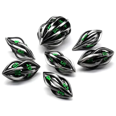 থ্রিডি প্রিন্টিং Cthulhu Hollow Metal Dice 7Piece Set Dragon And Dungeon ডিএনডি আরপিজি