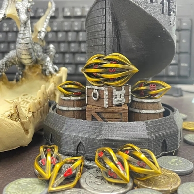 থ্রিডি প্রিন্টিং Cthulhu Hollow Metal Dice 7Piece Set Dragon And Dungeon ডিএনডি আরপিজি